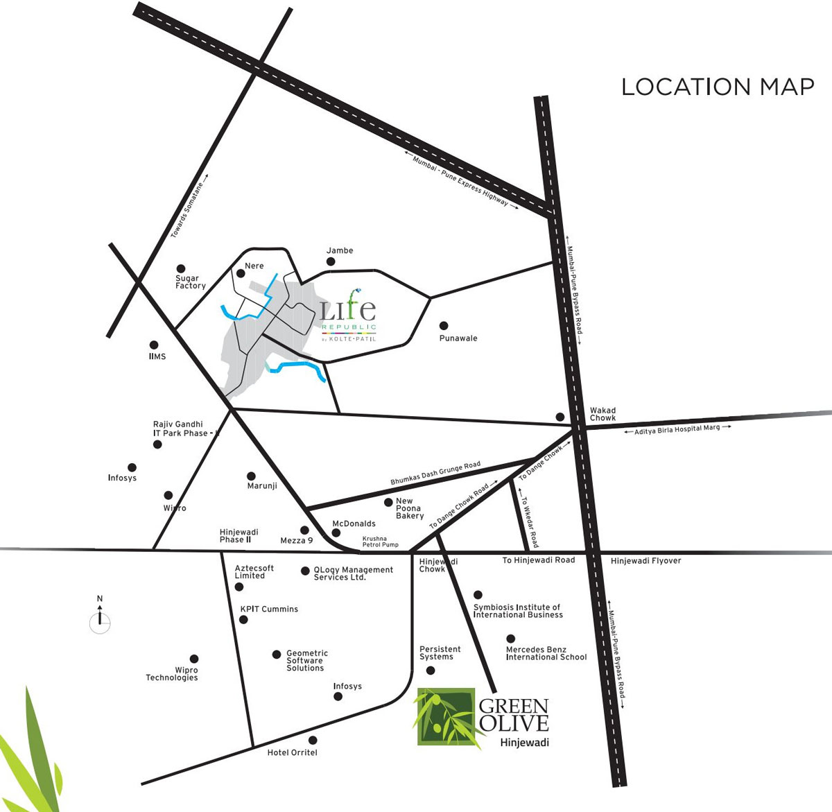 Kolte Patil Green Olive Location Map