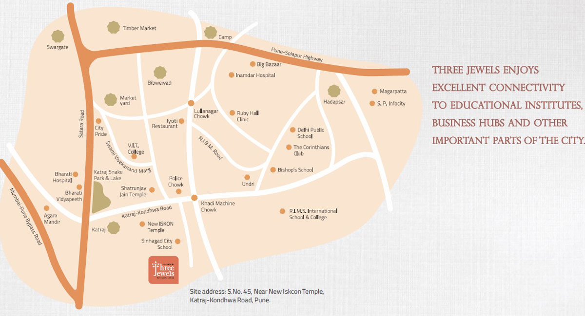 Kolte Patil Three Jewel Location Map